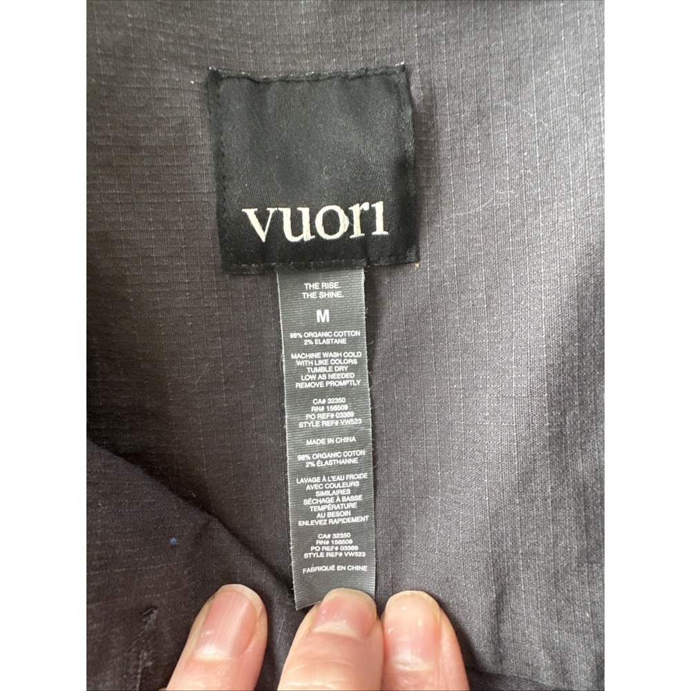 Vuori Women's Medium Light Weight Hooded Jacket Button Up Dark Gray - Picture 2 of 4